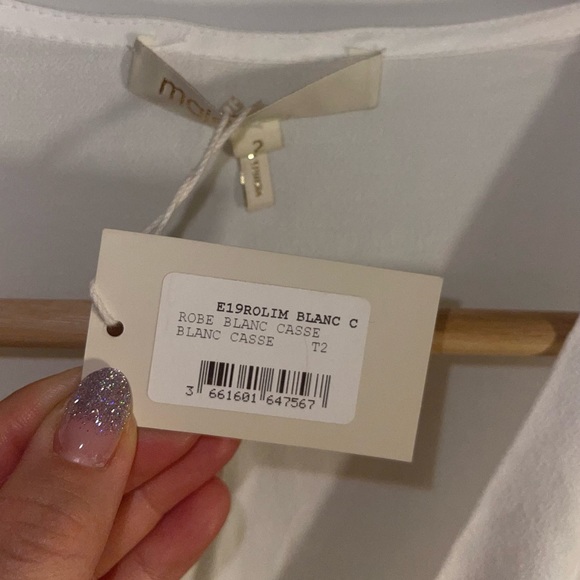 MAJE NEW womens black rolim linen-blend mini dress in size 2 - Picture 2 of 4